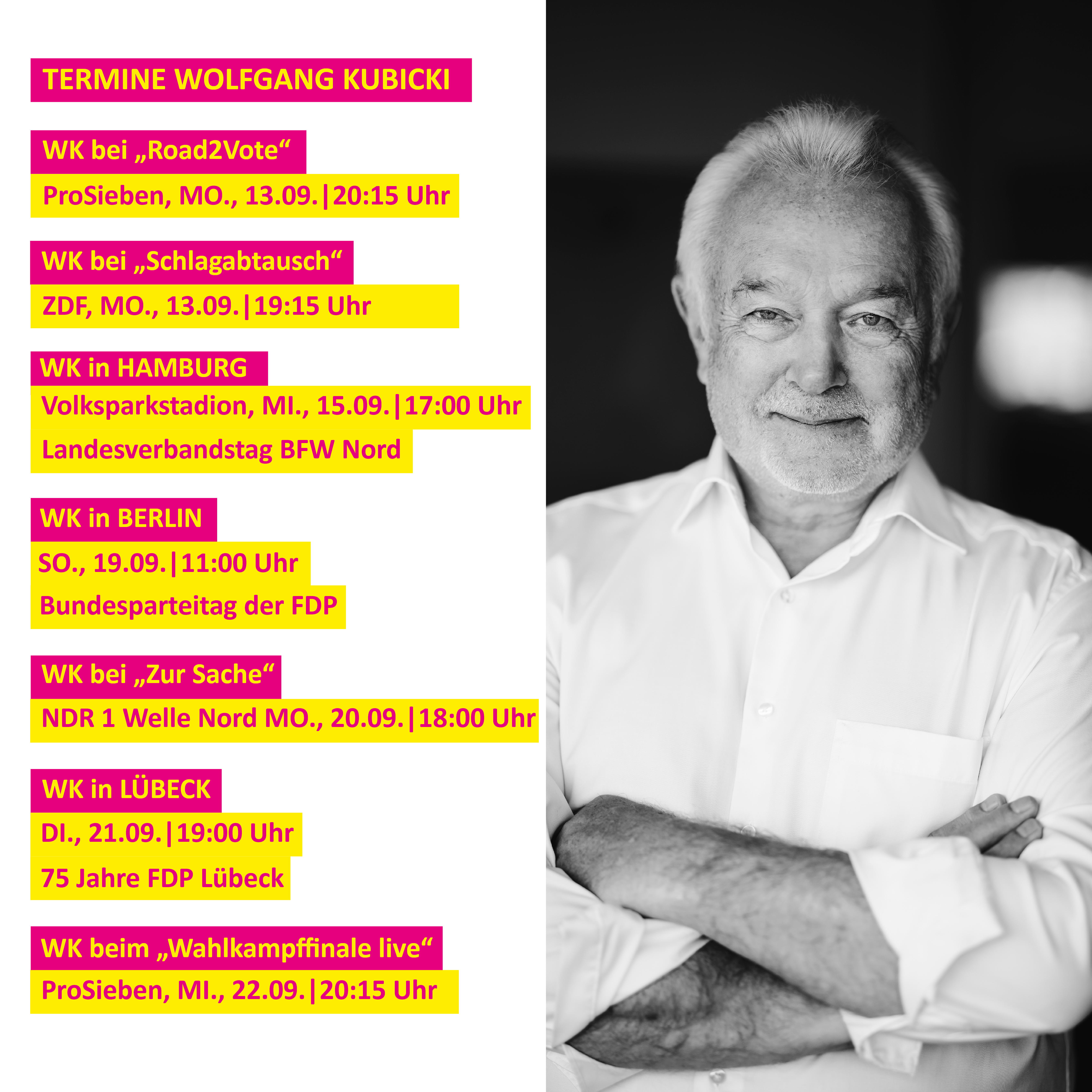 Termine Wolfgang Kubicki